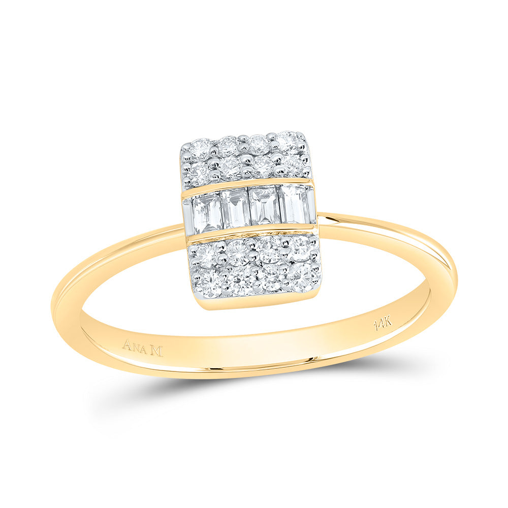 1/3Ctw-Nat Dia Ana M Fashion Square Ring (2.31 grams)