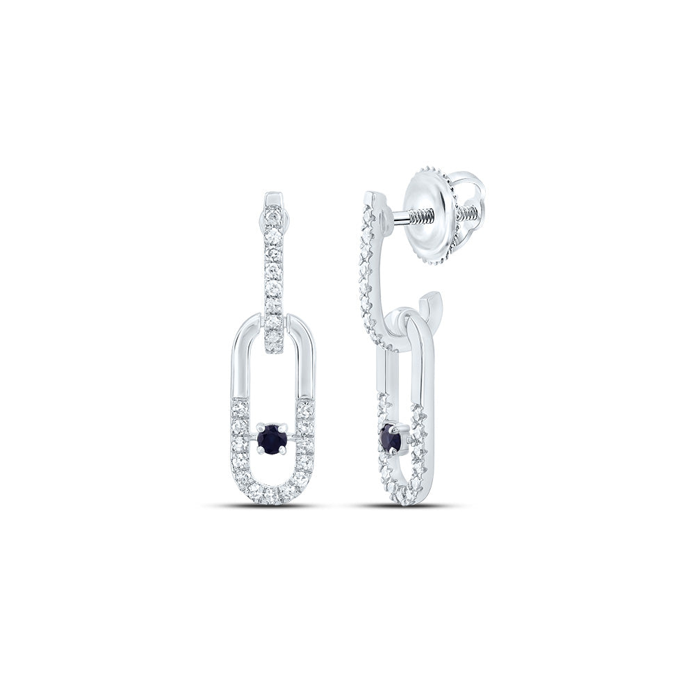 1/6Ctw-Nat Dia Cn 1.8Mm Rd-Bs Nat Gem Paper Clip Dangling Earring