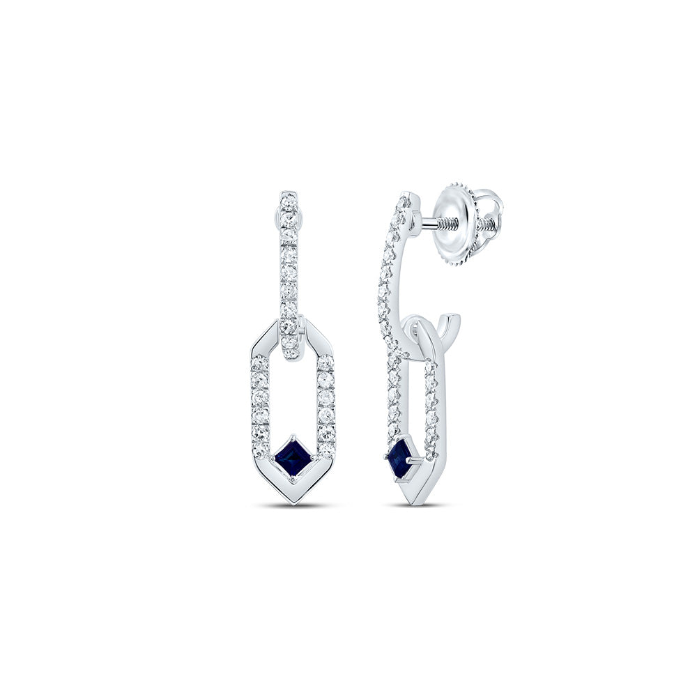 1/6Ctw-Nat Dia Cn 1.7Mm Pr-Bs Nat Gem Paper Clip Dangling Earring