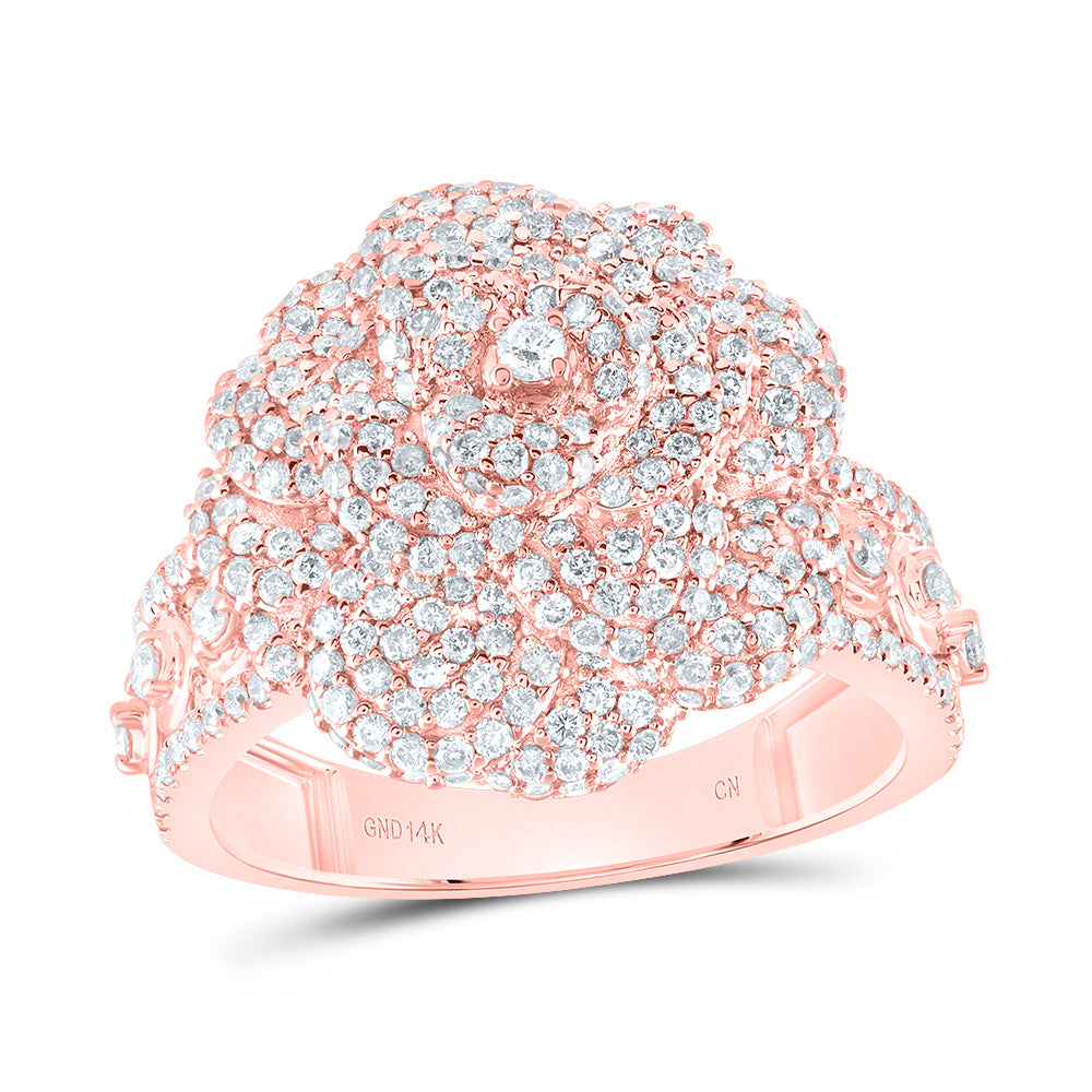 2Ctw-Nat Dia Cn Fashion Rose Ring (8.04 grams)