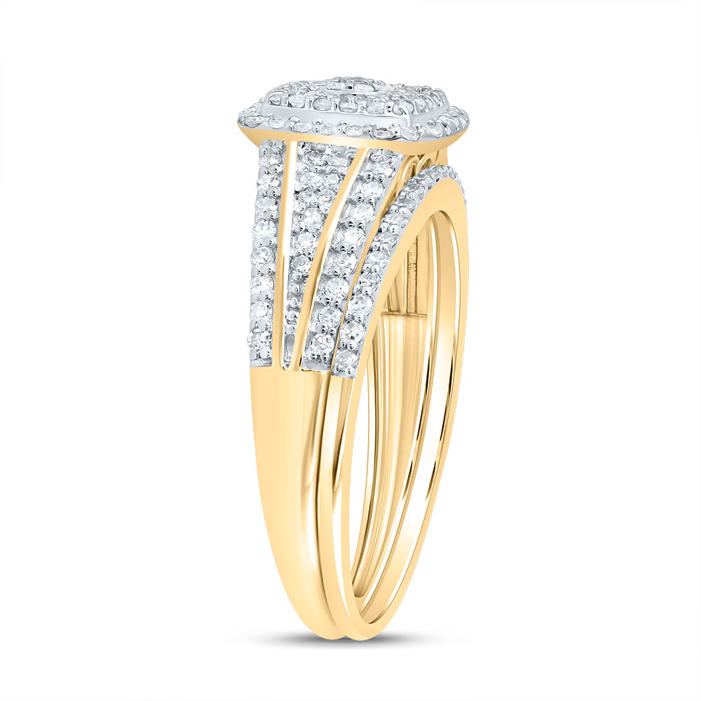 1/2Ctw-Dia Nk Cushion Double Halo Bridal Set (2.87 grams)