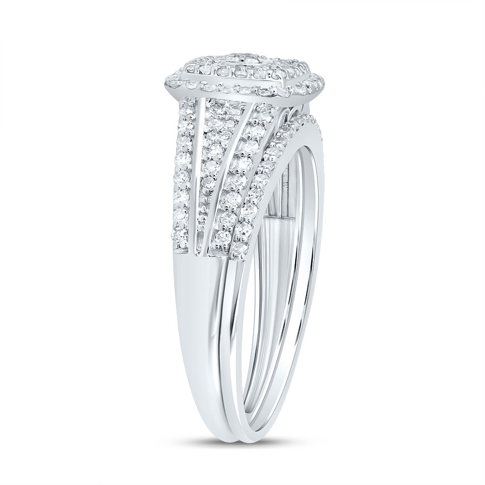 1/2Ctw-Dia Nk Cushion Double Halo Bridal Set (3.07 grams)