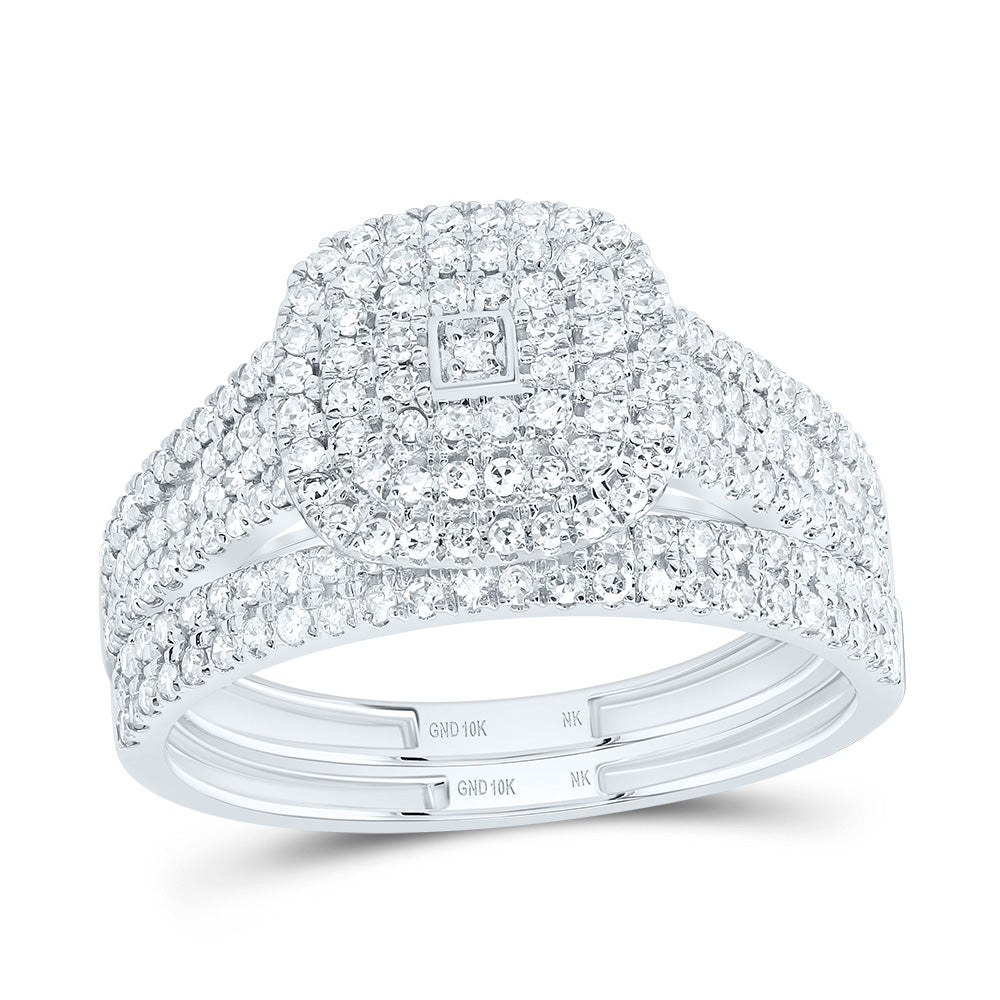 5/8Ctw-Dia Nk Cushion Double Halo Bridal Set (2.68 grams)
