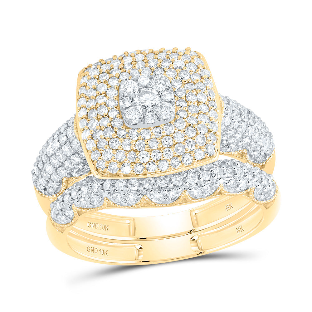 1 1/5Ctw-Dia Nk Fashion Cushion Bridal Set (3.42 grams)