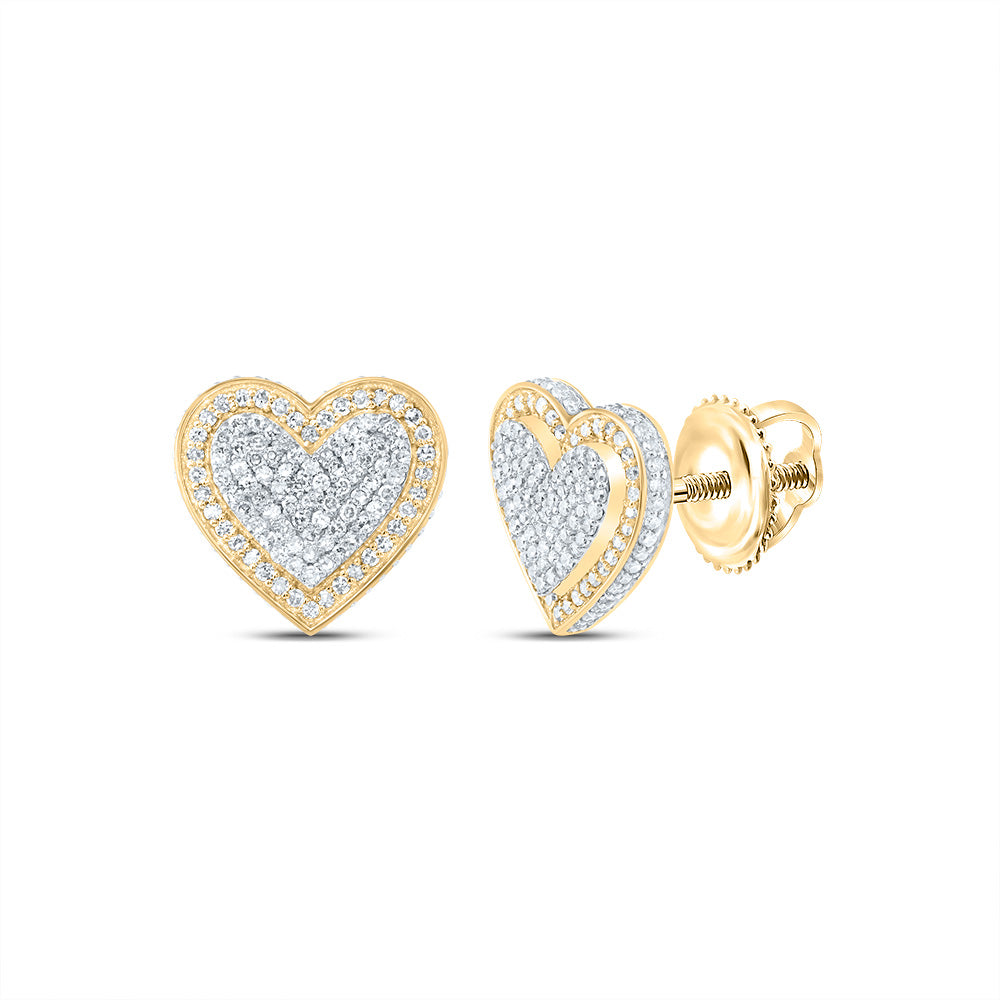 3/4Ctw-Nat Dia Nk Fashion Heart Stud Earring