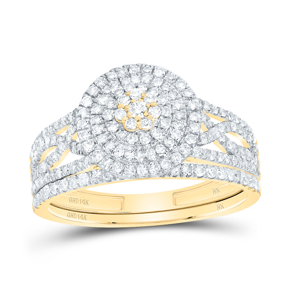 3/4Ctw-Dia Nk Round Double Halo Bridal Set (3.21 grams)