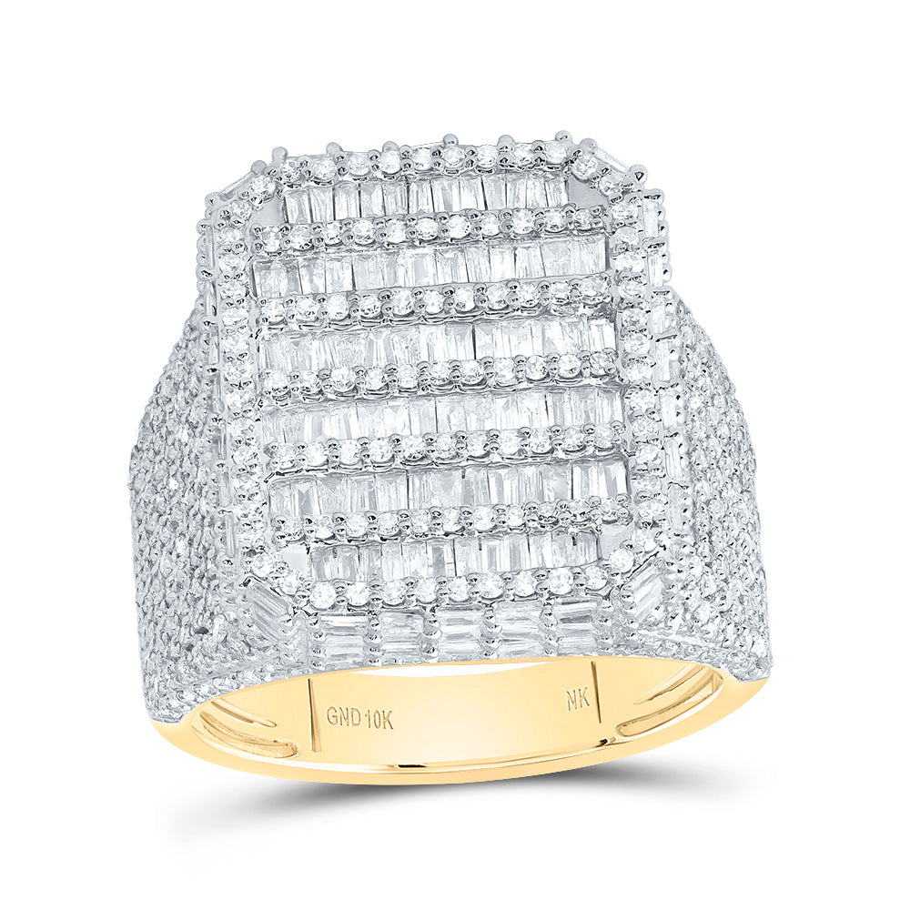 2 1/2Ctw-Dia Nk Fashion Emerald Baguette Mens Ring (9.79 grams)