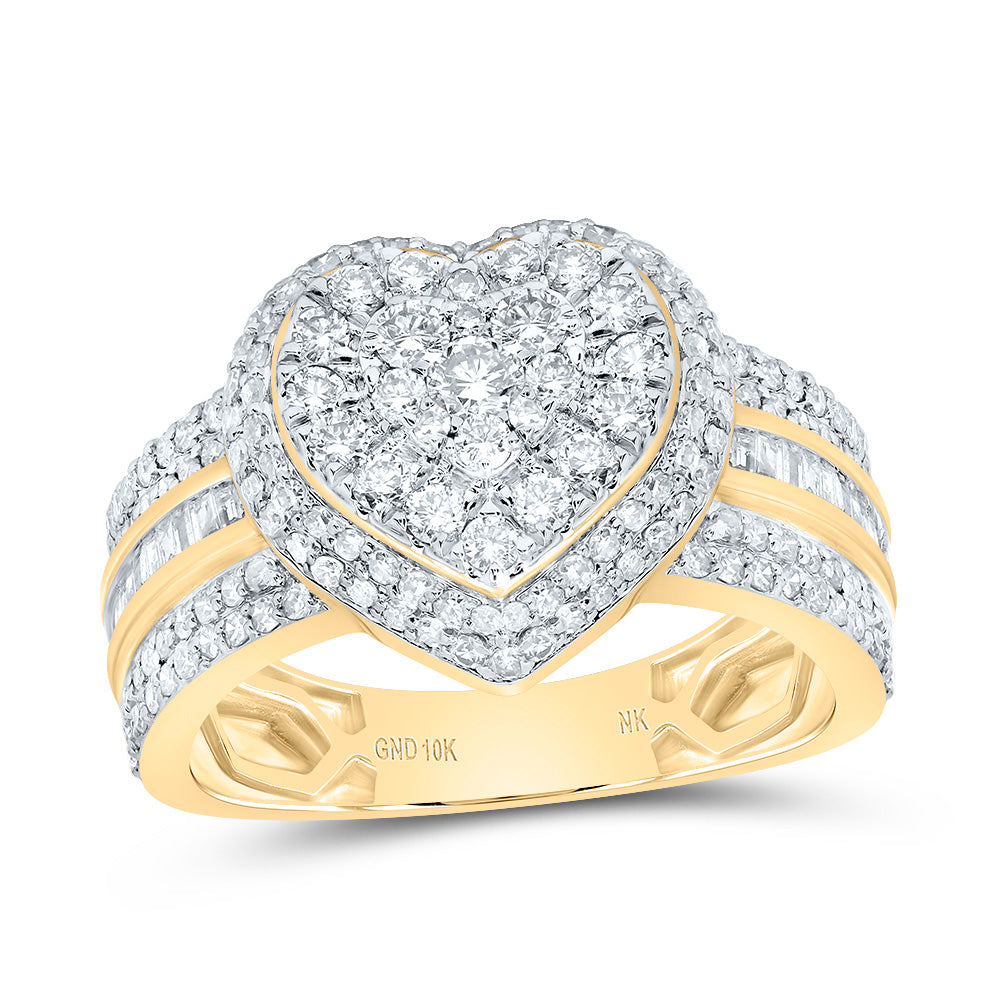 1Ctw-Nat Dia Nk Fashion Heart Ring (3.89 grams)