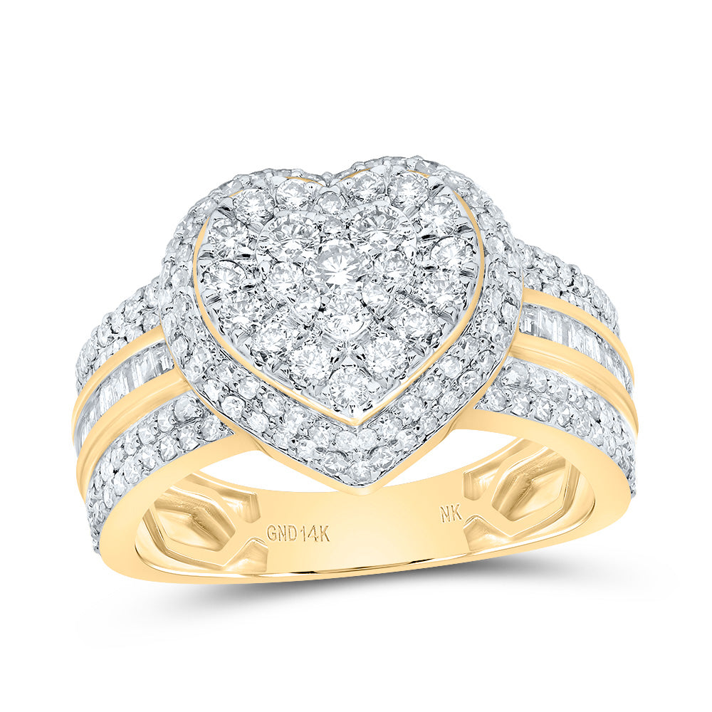 1Ctw-Nat Dia Nk Fashion Heart Ring (4.27 grams)