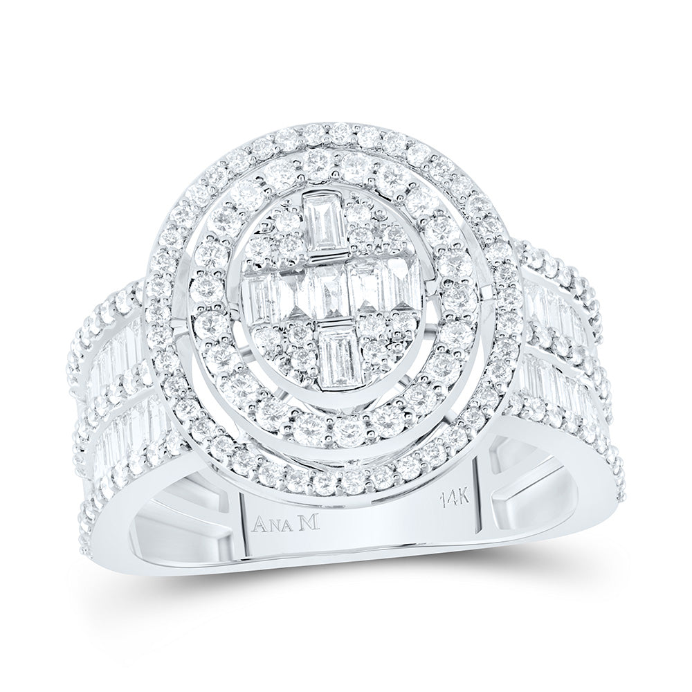 1 5/8Ctw-Dia Ana M Fashion Oval Baguette Bridal Ring (6.41 grams)