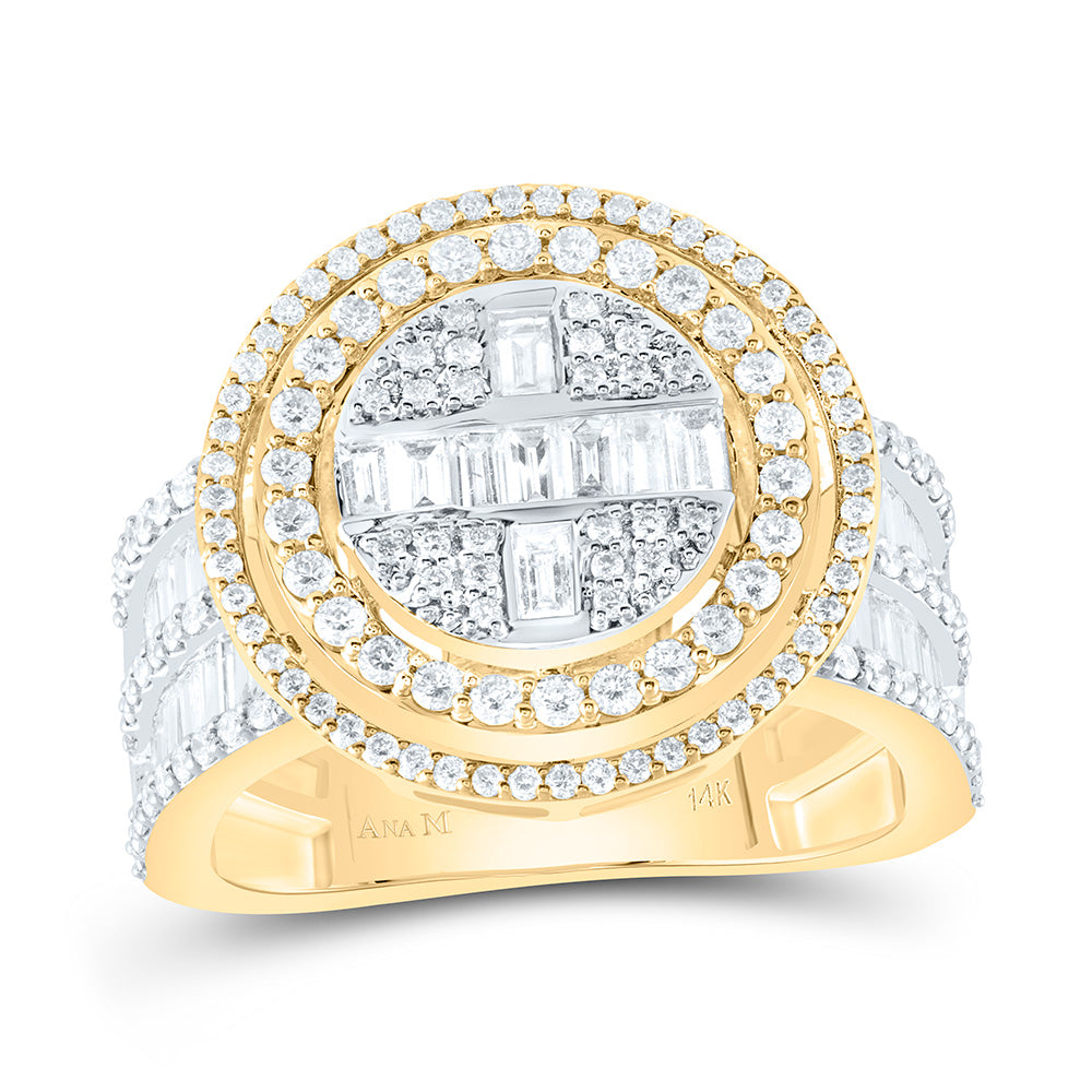 1 5/8Ctw-Dia Ana M Fashion Round Baguette Bridal Ring (7.03 grams)