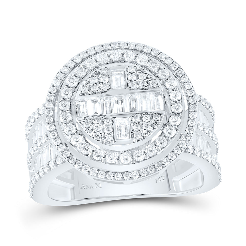 1 5/8Ctw-Dia Ana M Fashion Round Baguette Bridal Ring (7.03 grams)