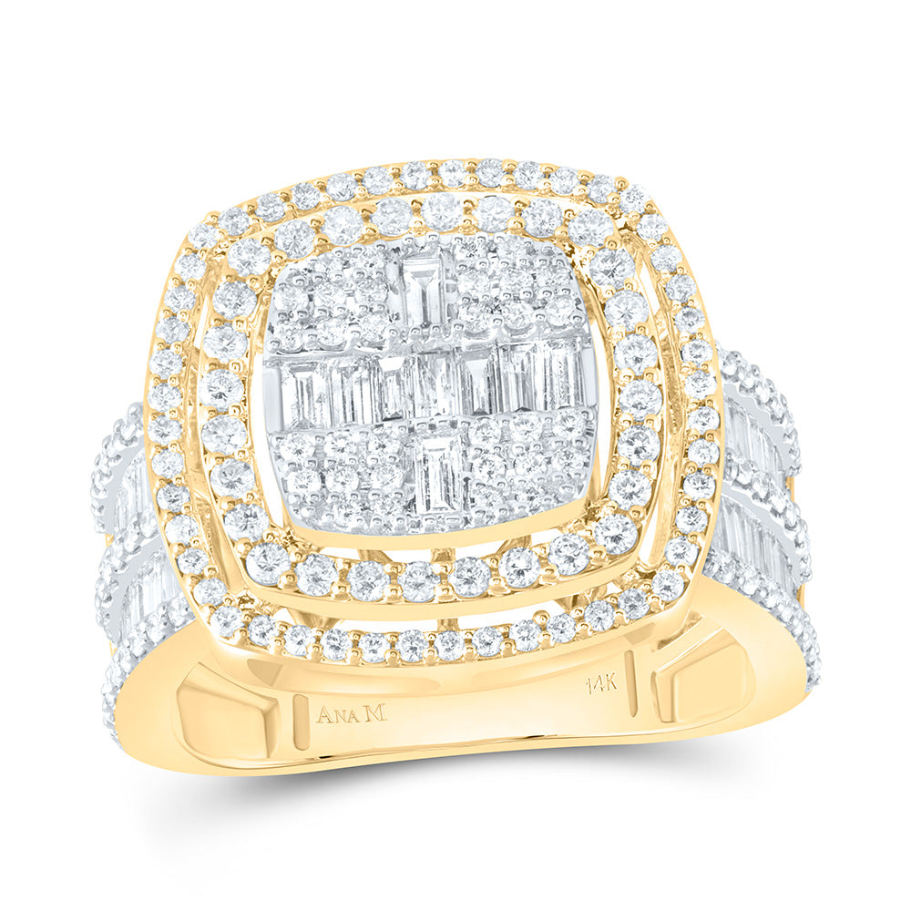 1 3/4Ctw-Dia Ana M Fashion Cushion Baguette Bridal Ring (7.1 grams)