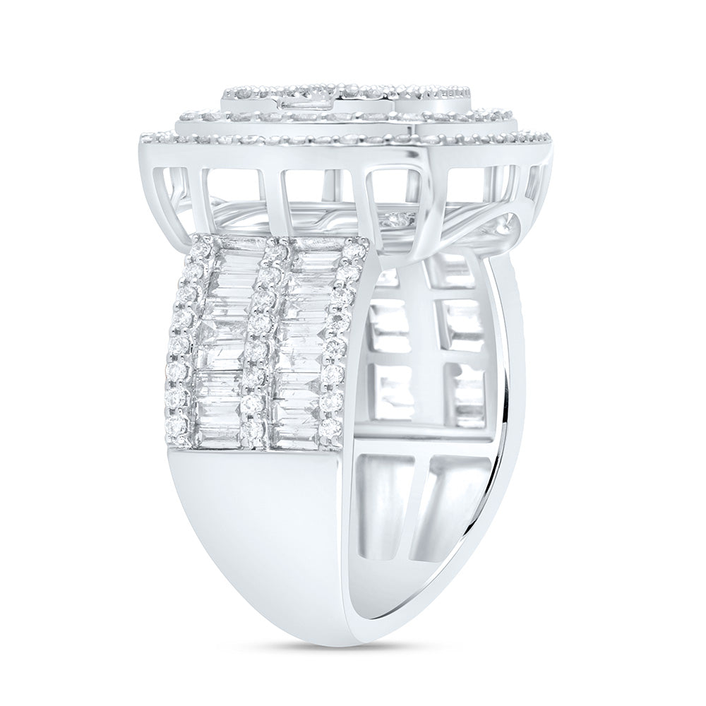 1 3/4Ctw-Dia Ana M Fashion Cushion Baguette Bridal Ring (7.1 grams)
