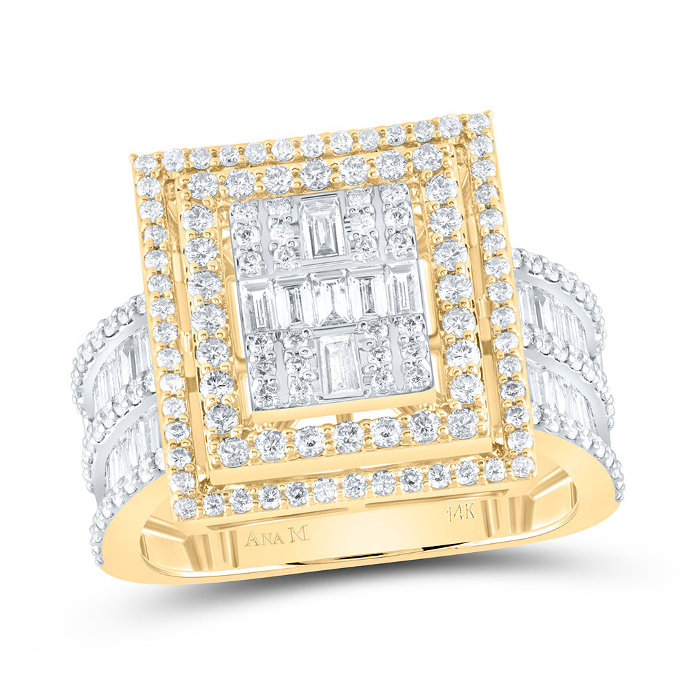 1 7/8Ctw-Dia Ana M Fashion Square Baguette Bridal Ring (7.28 grams)