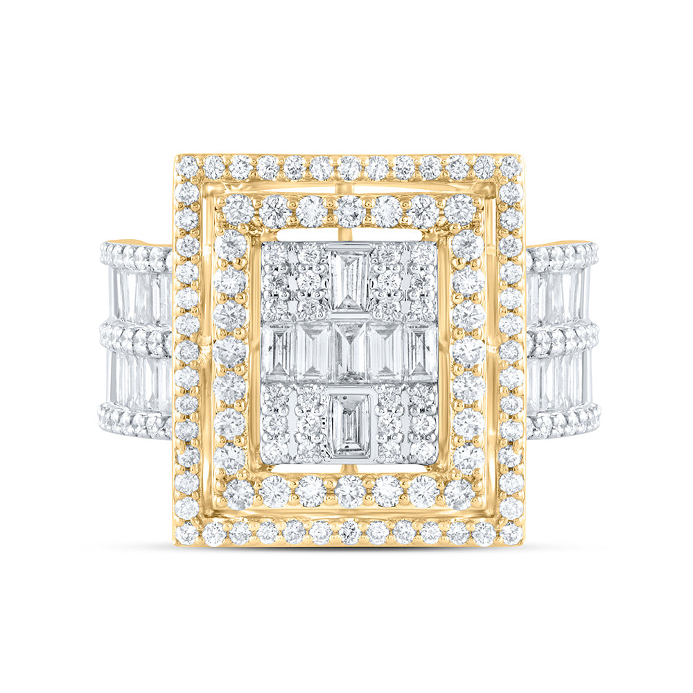 1 7/8Ctw-Dia Ana M Fashion Square Baguette Bridal Ring (7.28 grams)