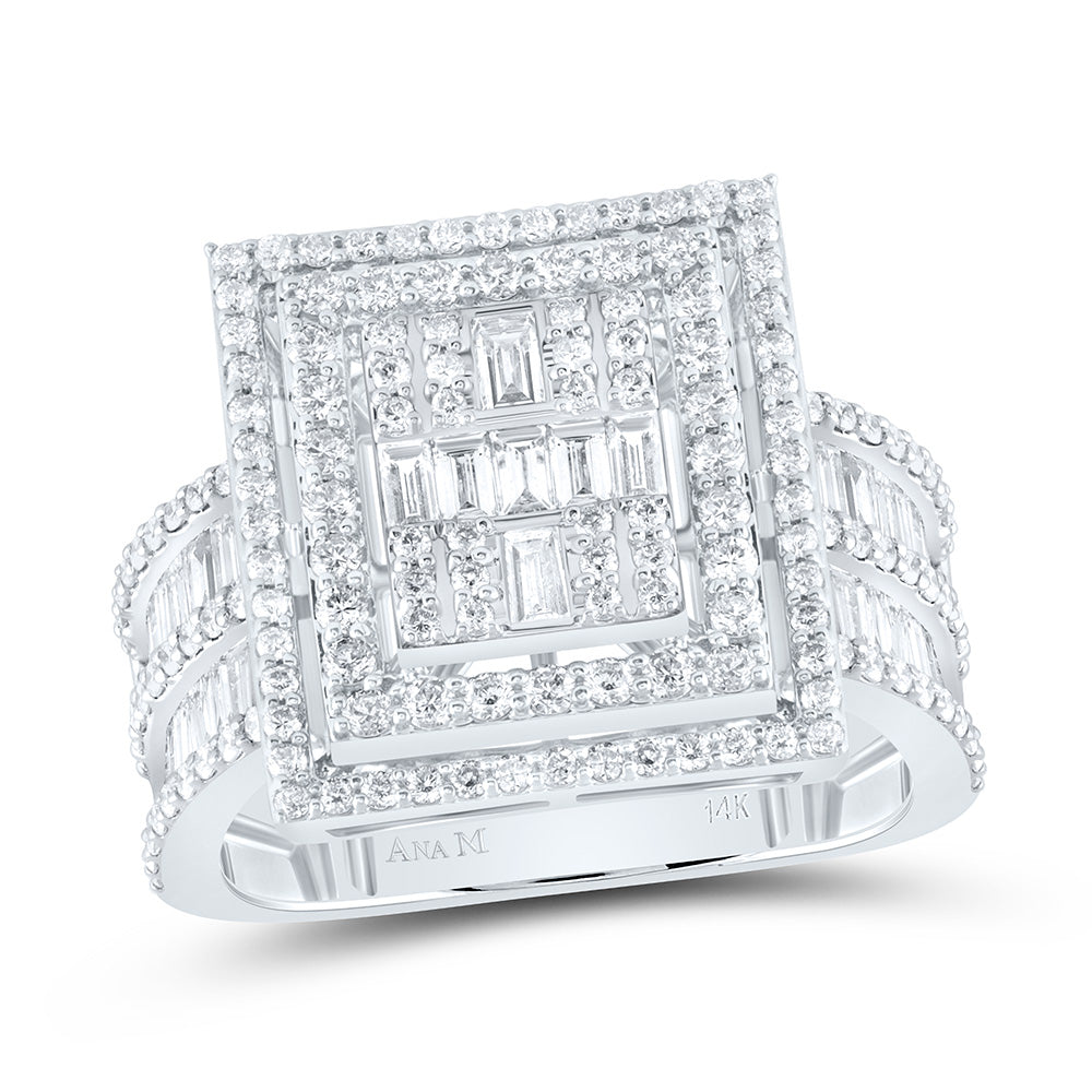 1 7/8Ctw-Dia Ana M Fashion Square Baguette Bridal Ring (7.28 grams)