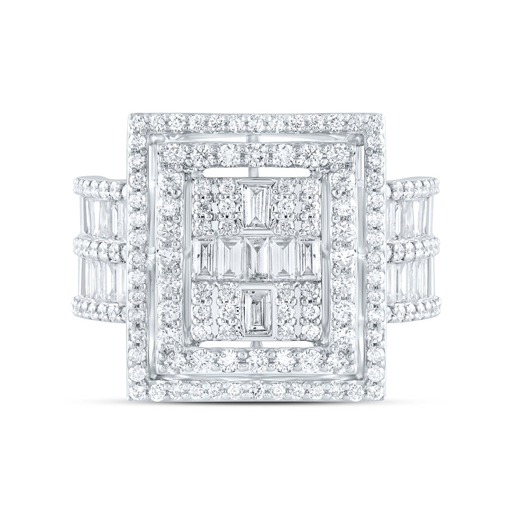 1 7/8Ctw-Dia Ana M Fashion Square Baguette Bridal Ring (7.28 grams)