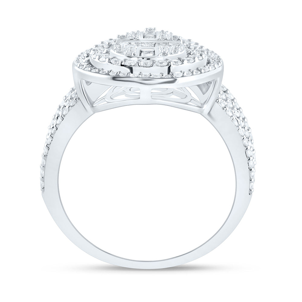 1 3/8Ctw-Dia Ana M Fashion Pear Baguette Bridal Ring (6.72 grams)