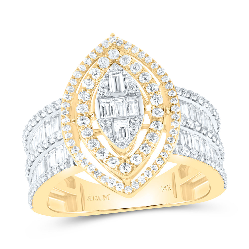 1 3/4Ctw-Dia Ana M Fashion Marquise Baguette Bridal Ring (6.25 grams)
