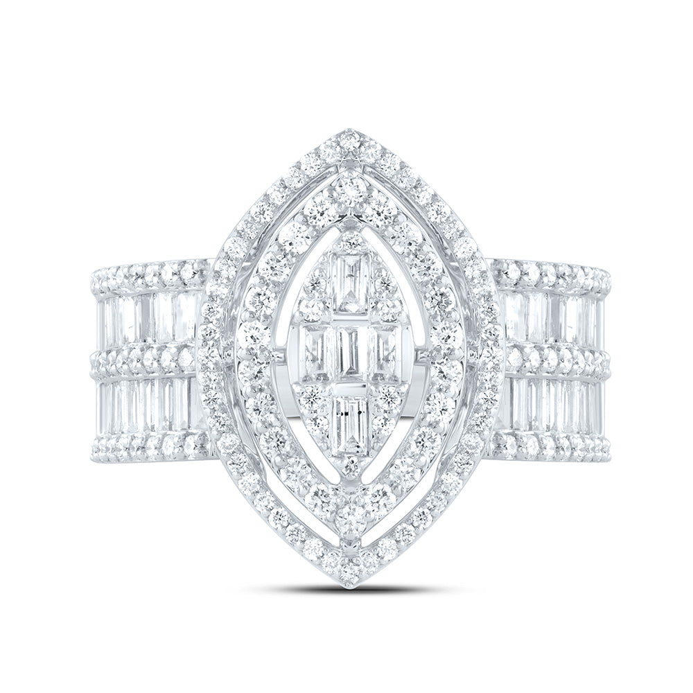 1 3/4Ctw-Dia Ana M Fashion Marquise Baguette Bridal Ring (6.25 grams)