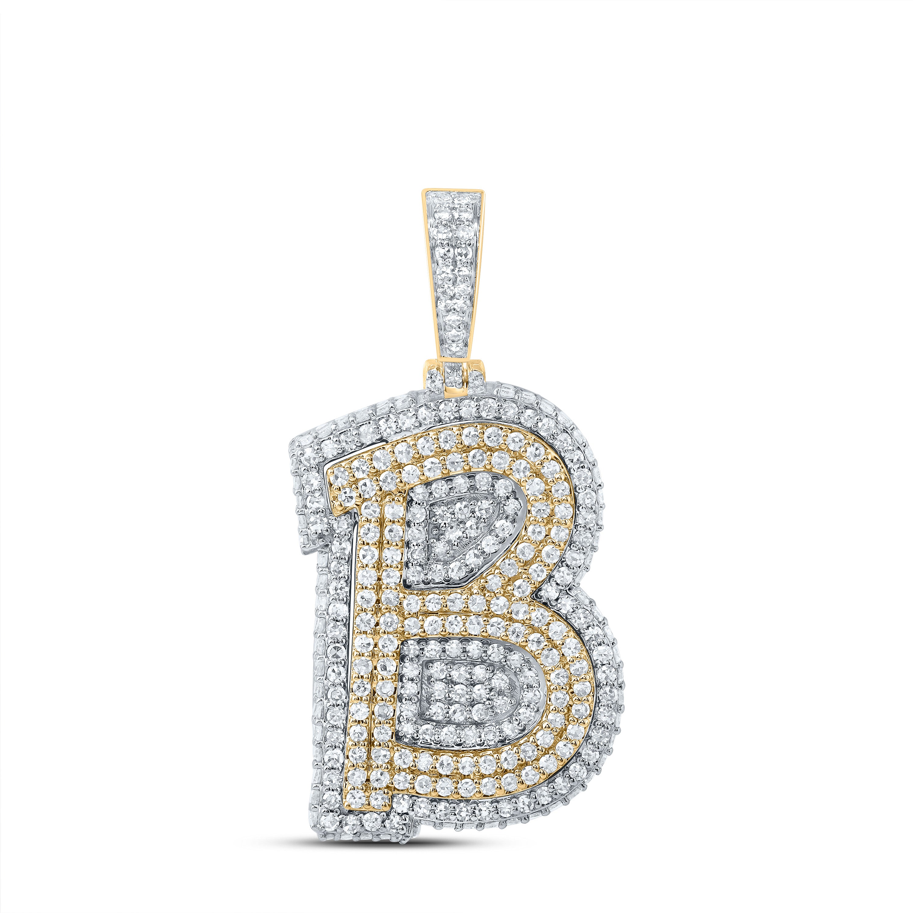 1 1/3Ctw-Dia Nk Fashion Initial "B" Pendant (3.729 grams)
