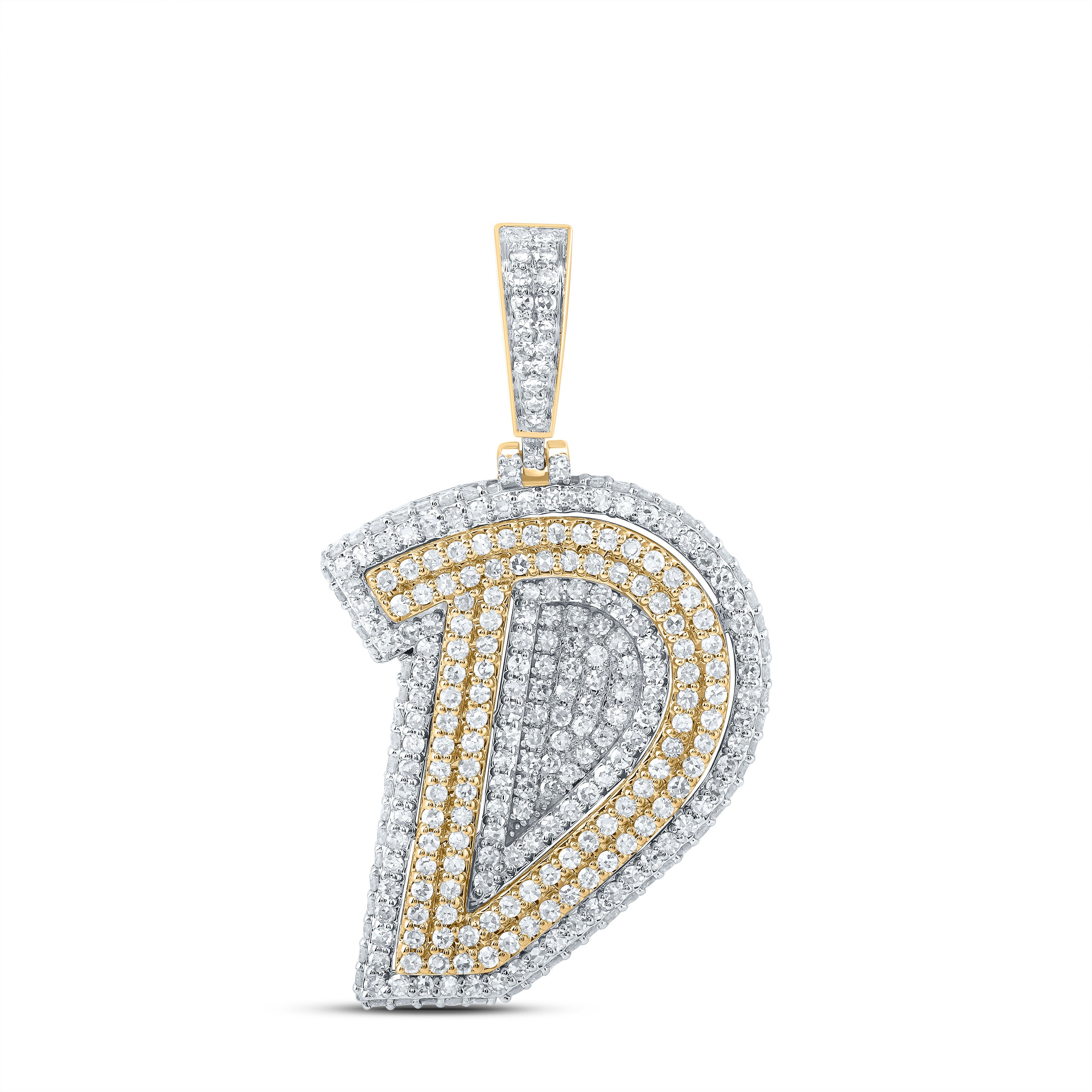 1 3/8Ctw-Dia Nk Fashion Initial "D" Pendant (3.489 grams)
