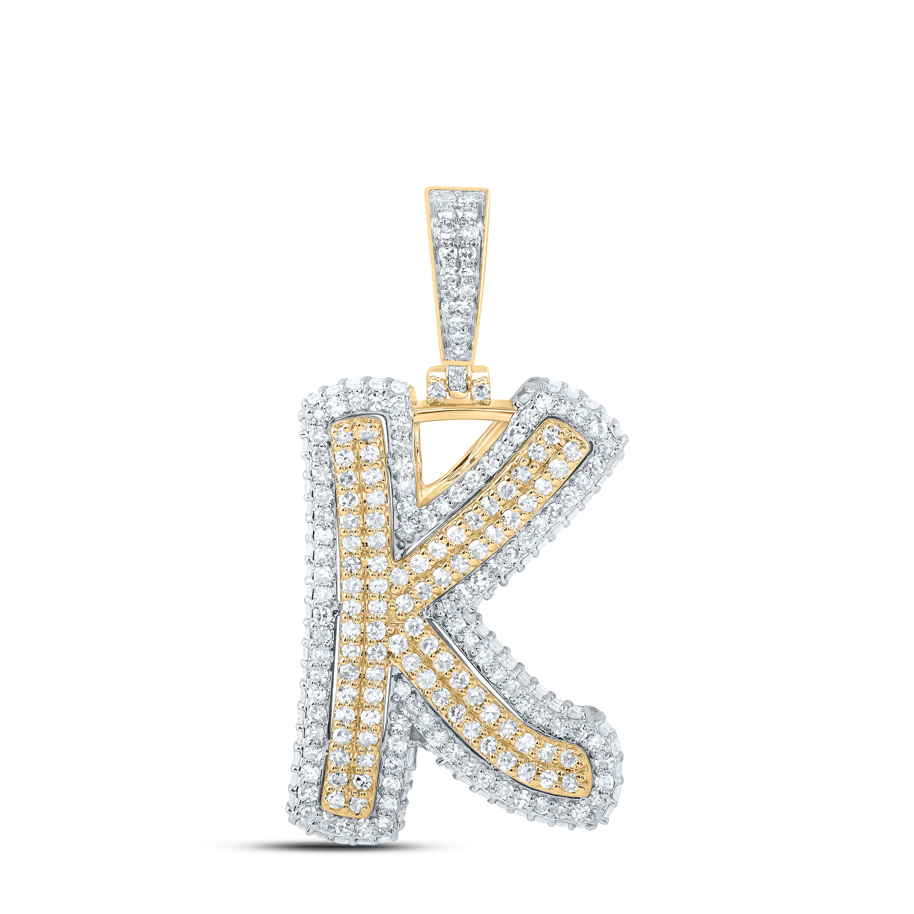 1 1/4Ctw-Dia Nk Fashion Initial "K" Pendant (3.766 grams)