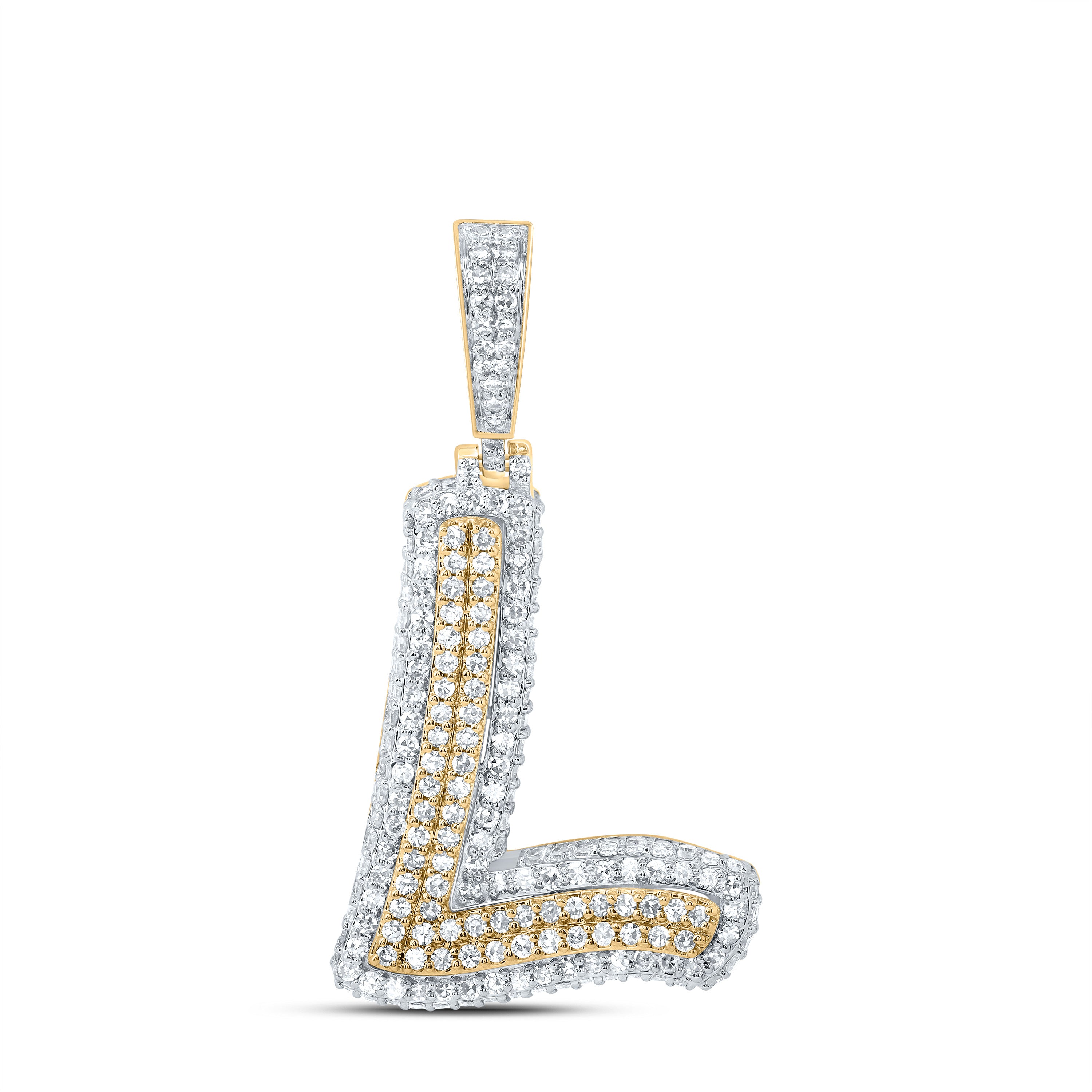 1Ctw-Dia Nk Fashion Initial "L" Pendant (2.591 grams)