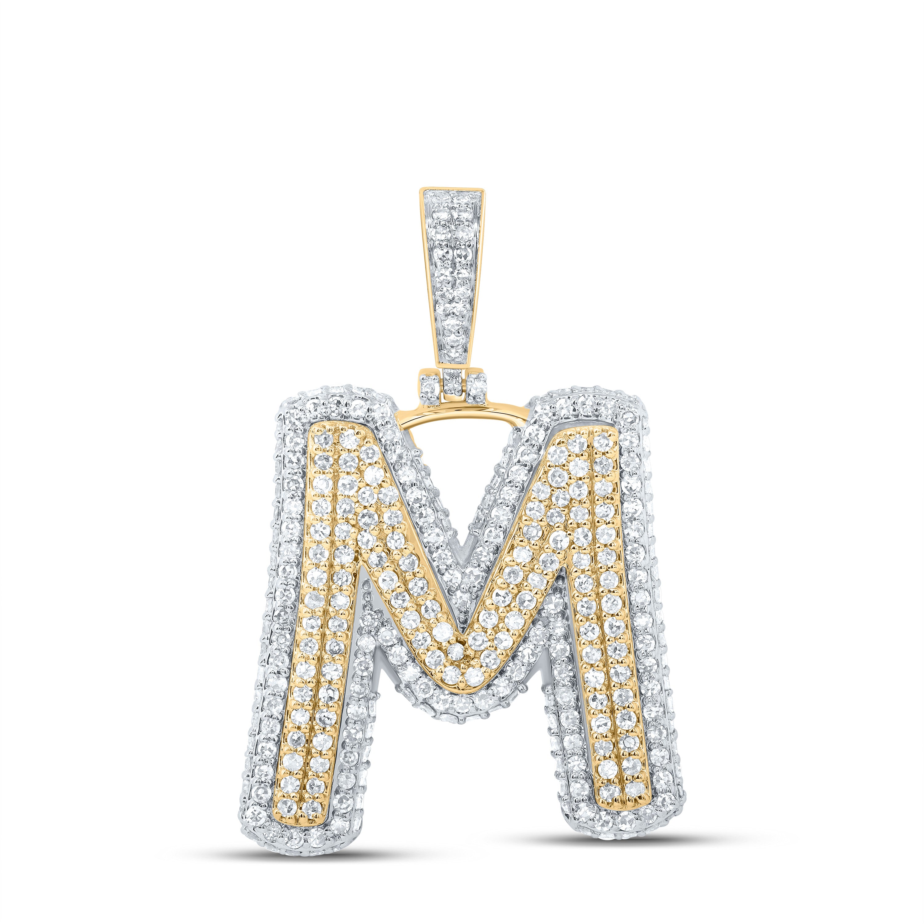 1 1/2Ctw-Dia Nk Fashion Initial "M" Pendant (4.545 grams)