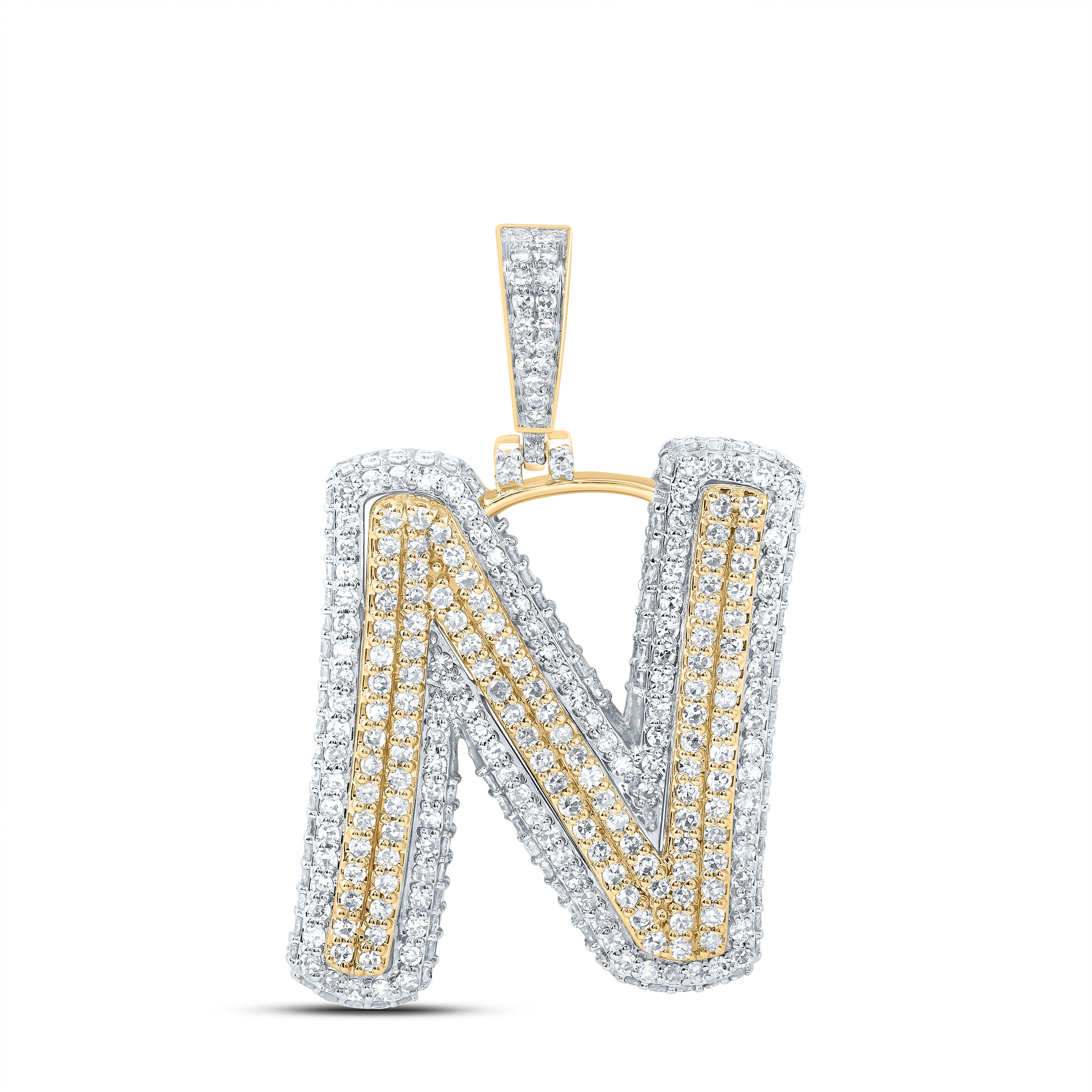 1 1/2Ctw-Dia Nk Fashion Initial "N" Pendant (4.399 grams)