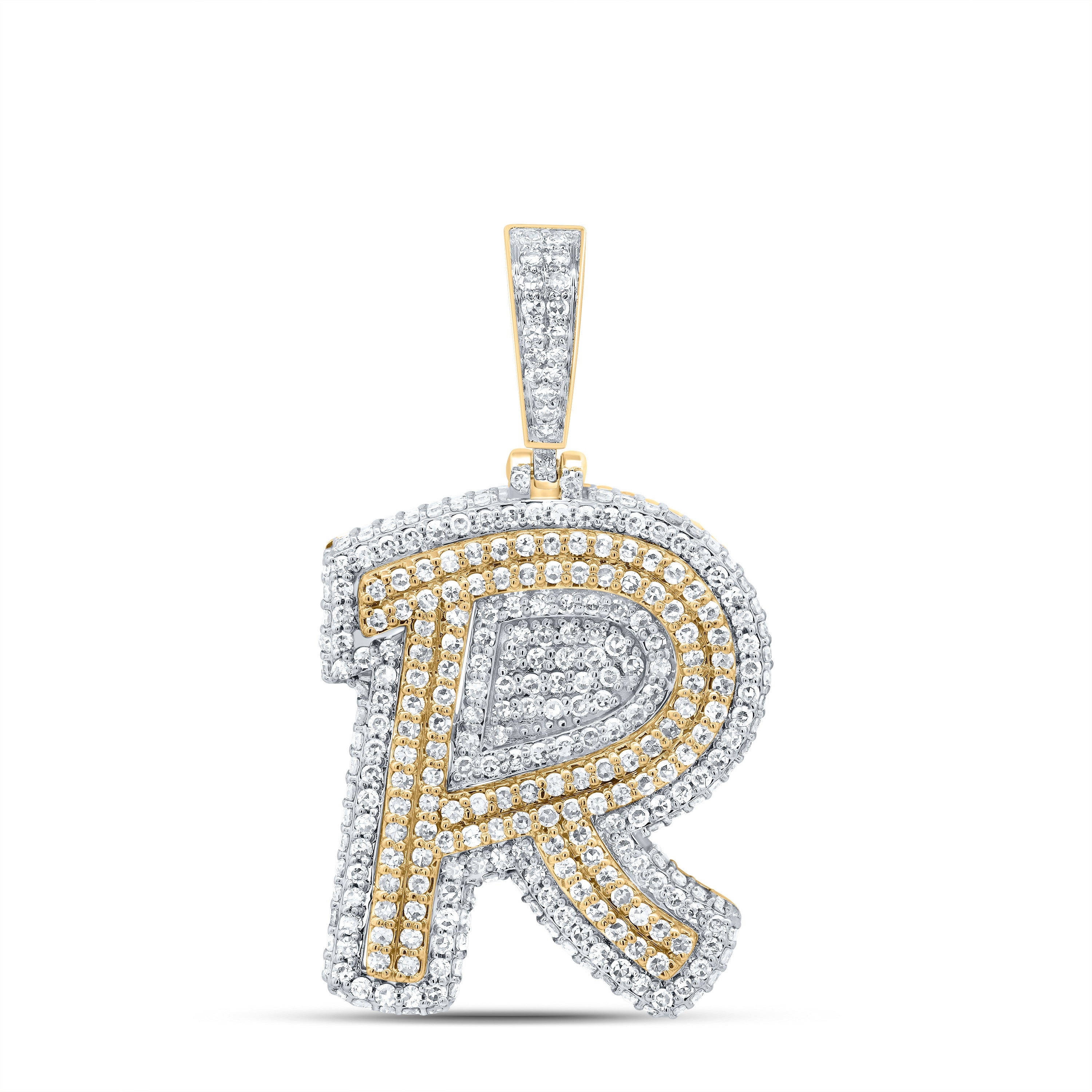 1 1/2Ctw-Dia Nk Fashion Initial "R" Pendant (4.081 grams)