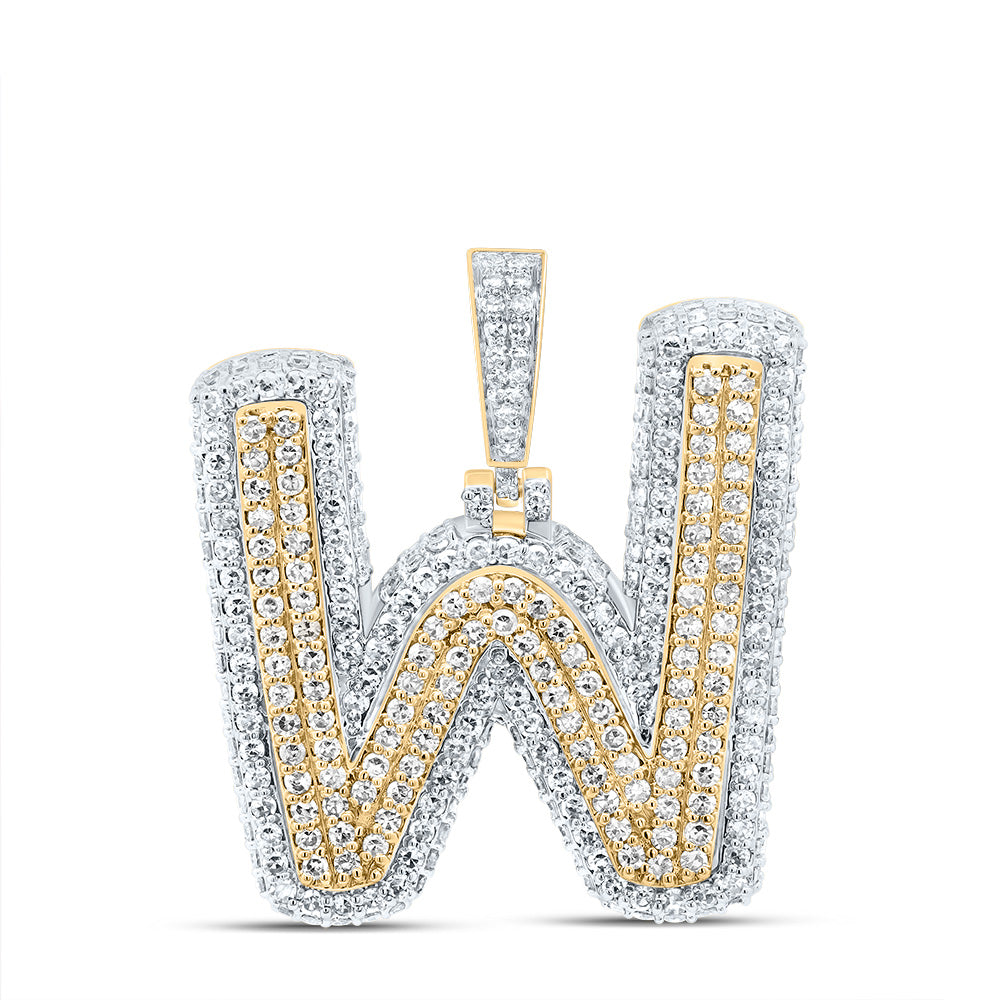 1 5/8Ctw-Dia Nk Fashion Initial "W" Pendant (4.387 grams)