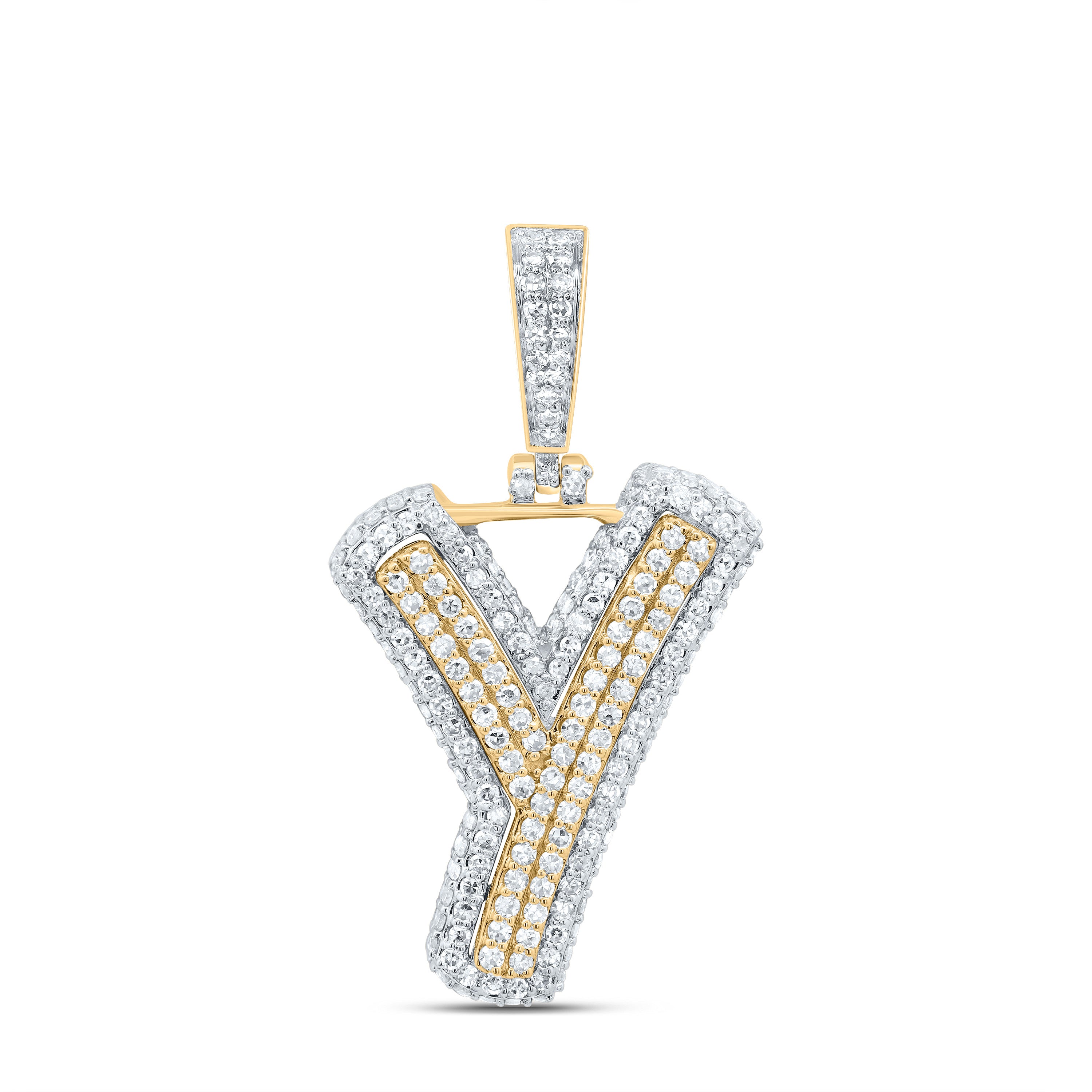 1Ctw-Dia Nk Fashion Initial "Y" Pendant (2.834 grams)