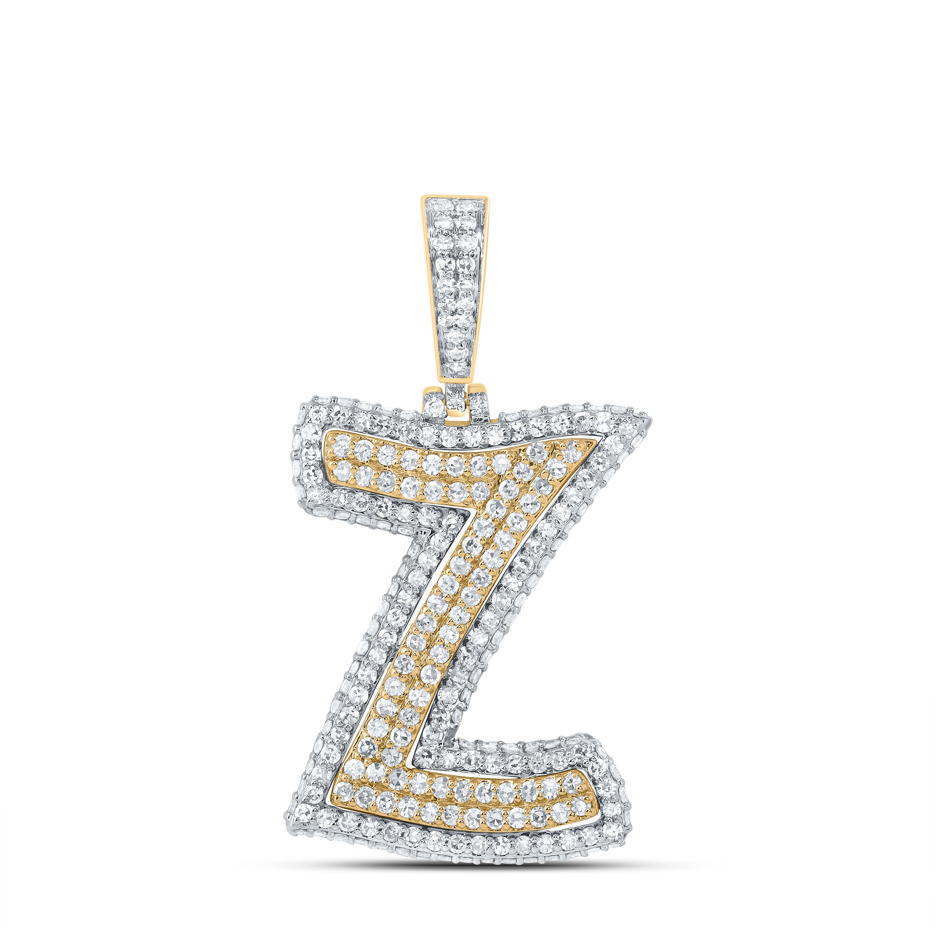 1 3/8Ctw-Dia Nk Fashion Initial "Z" Pendant (3.228 grams)