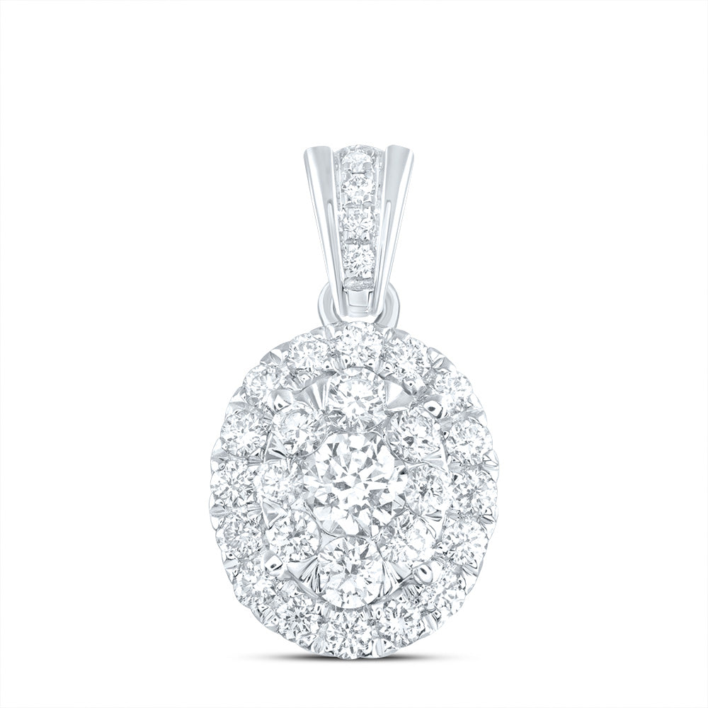 3/4Ctw-Diamond Ana M Elite 1/4Ct-Crd Fashion Oval Pendant (1.54 grams)