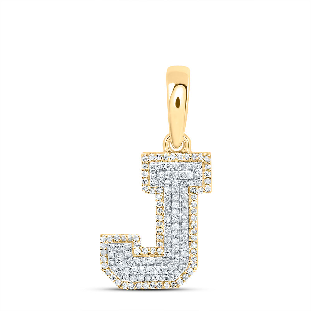 3/8Ctw-Dia P1 Gift Initial "J" Pendant (1.962 grams)