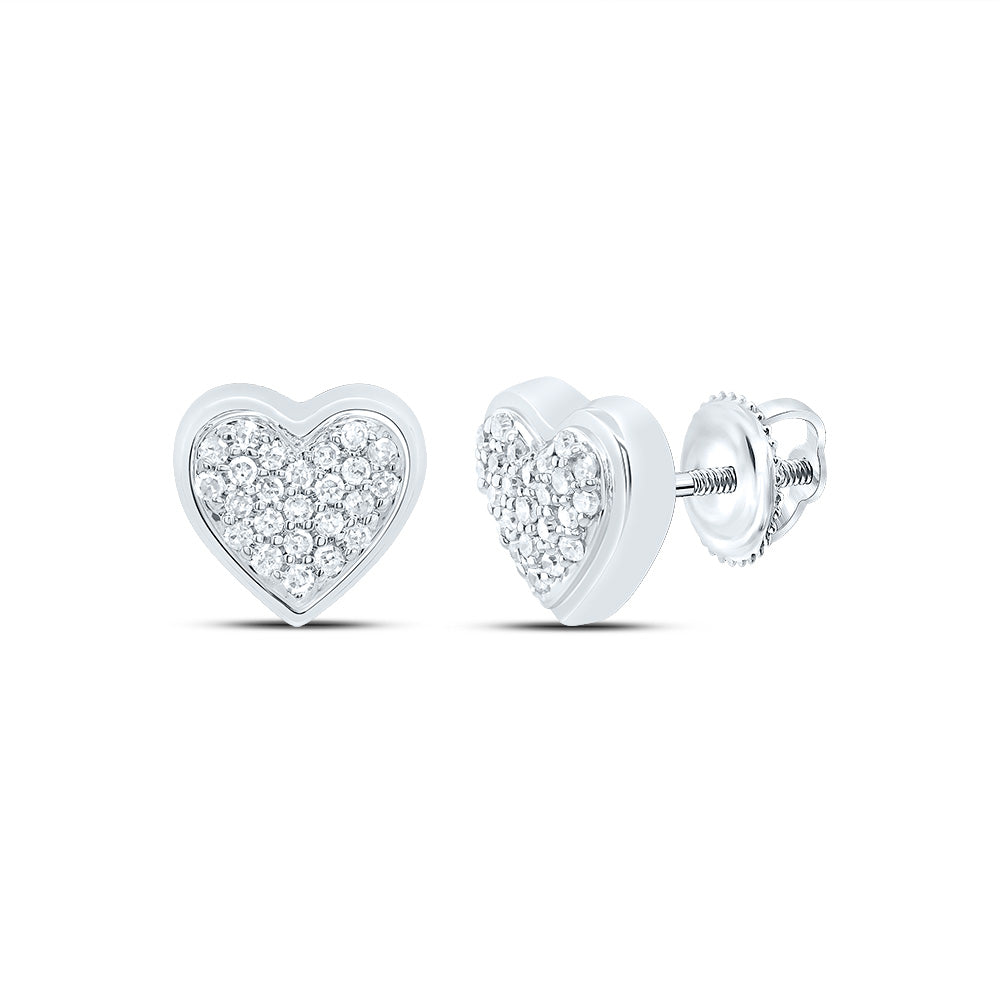 1/8Ctw-Nat Dia P1 Gift Heart Stud Earring