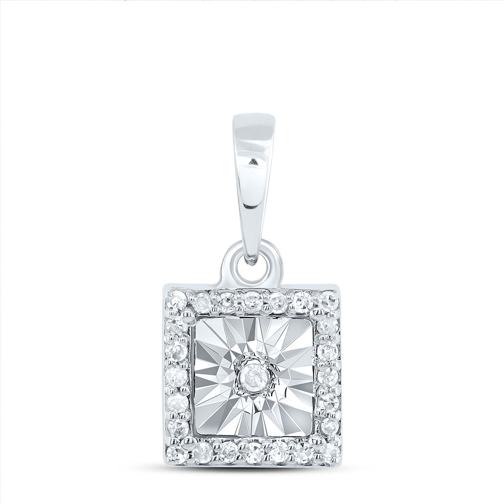 1/12Ctw-Dia P1 Gift Square Pendant (0.503 grams)