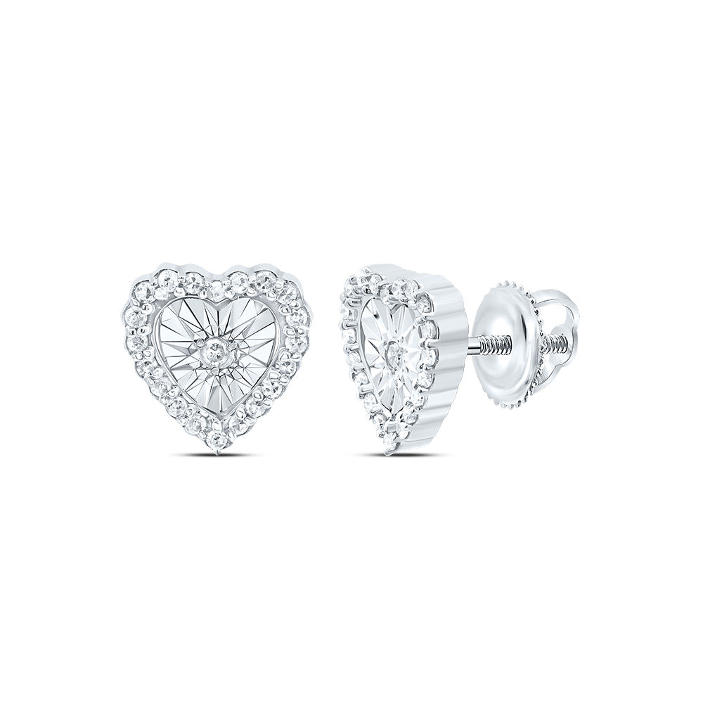 1/8Ctw-Nat Dia P1 Gift Heart Stud Earring
