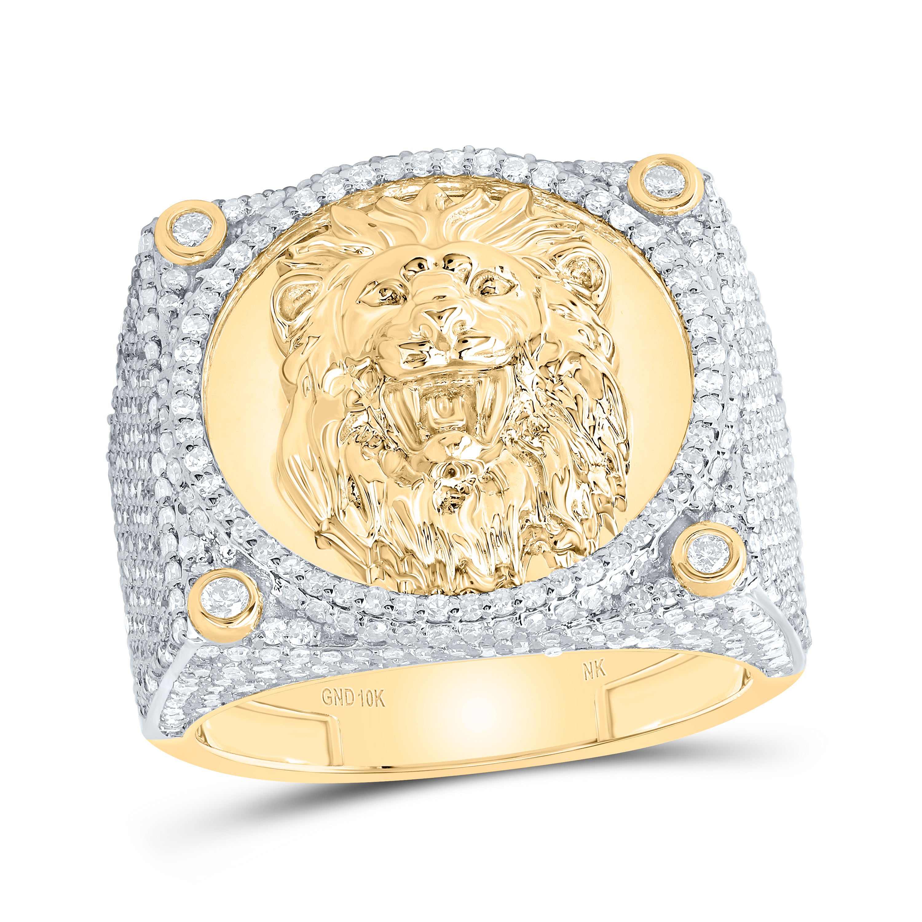 2 1/3Ctw-Dia Nk Lion Mens Ring (11.02 grams)