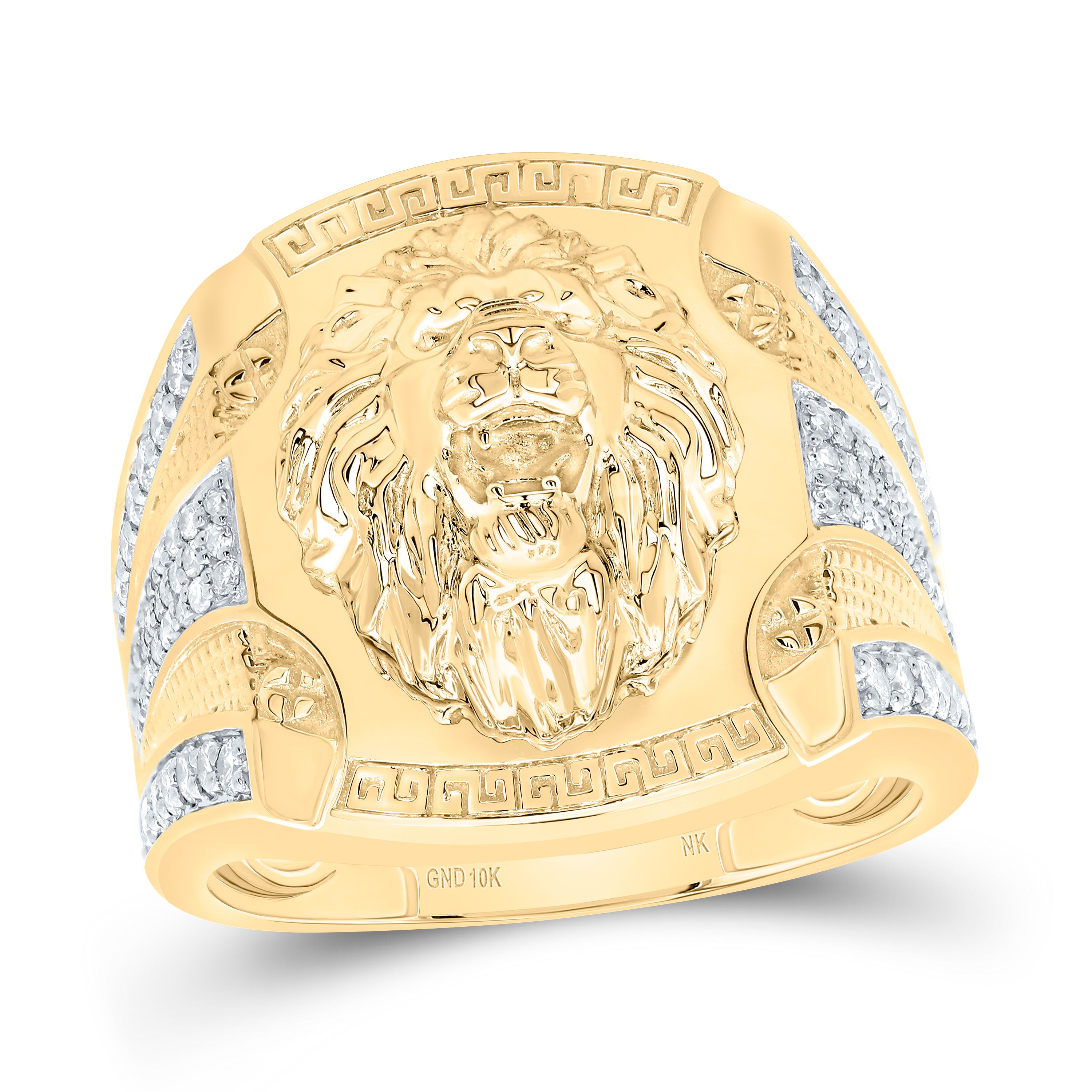 3/4Ctw-Dia Nk Fashion Lion Face Men's Ring (10.64 grams)