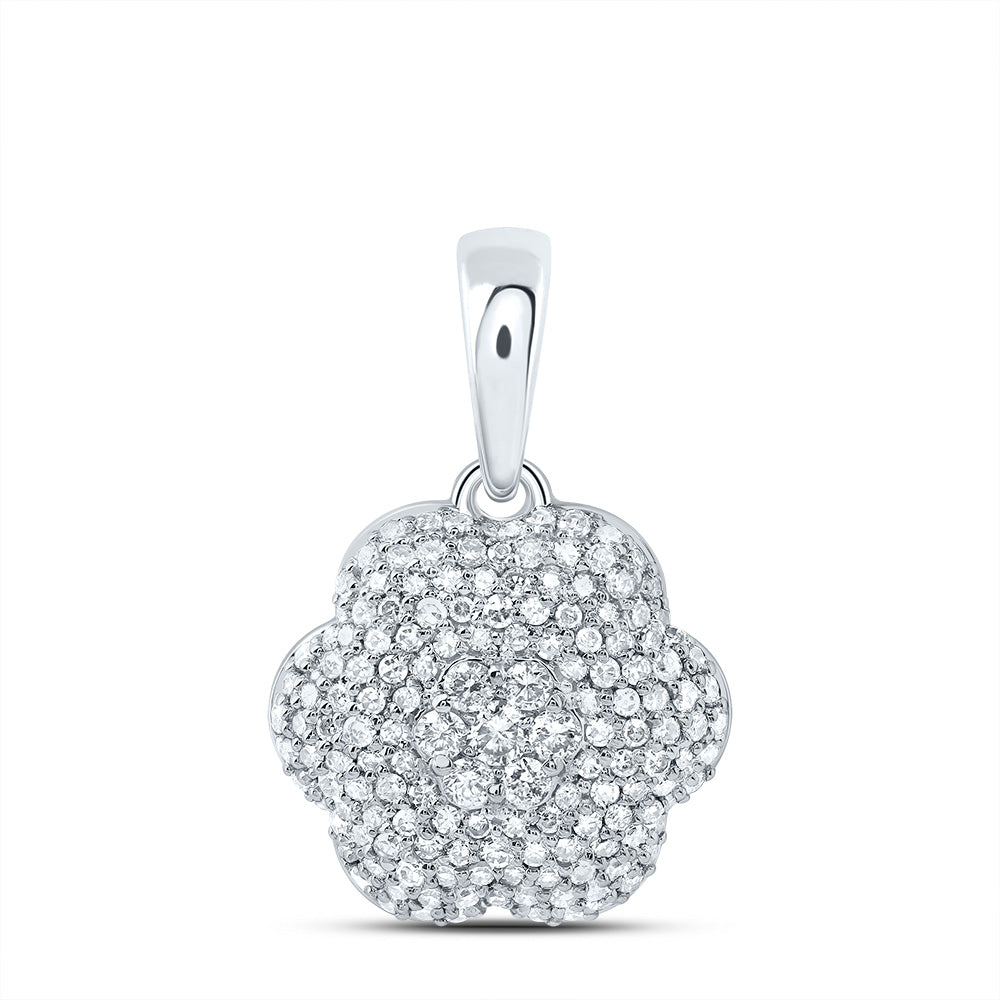 5/8Ctw-Dia Nk Fashion Flower Pendant (1.318 grams)