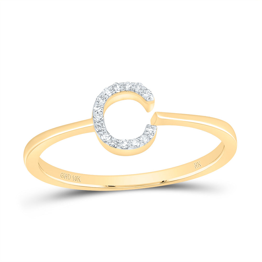 1/20 Ctw-Dia Nk Gift Initial "C" Ring (1.37 grams)