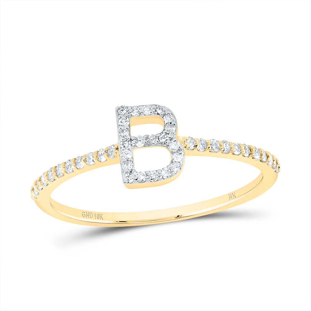 1/6Ctw-Dia Nk Gift Initial "B" Ring (1.15 grams)