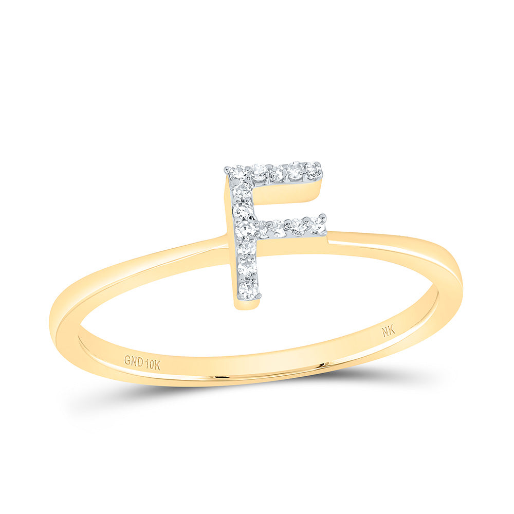 1/20 Ctw-Dia Nk Gift Initial "F" Ring (1.4 grams)