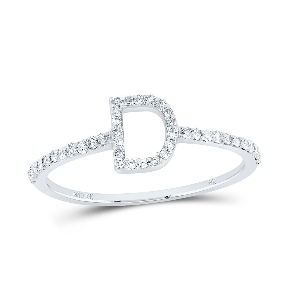 1/6Ctw-Dia Nk Gift Initial "D" Ring (1.17 grams)