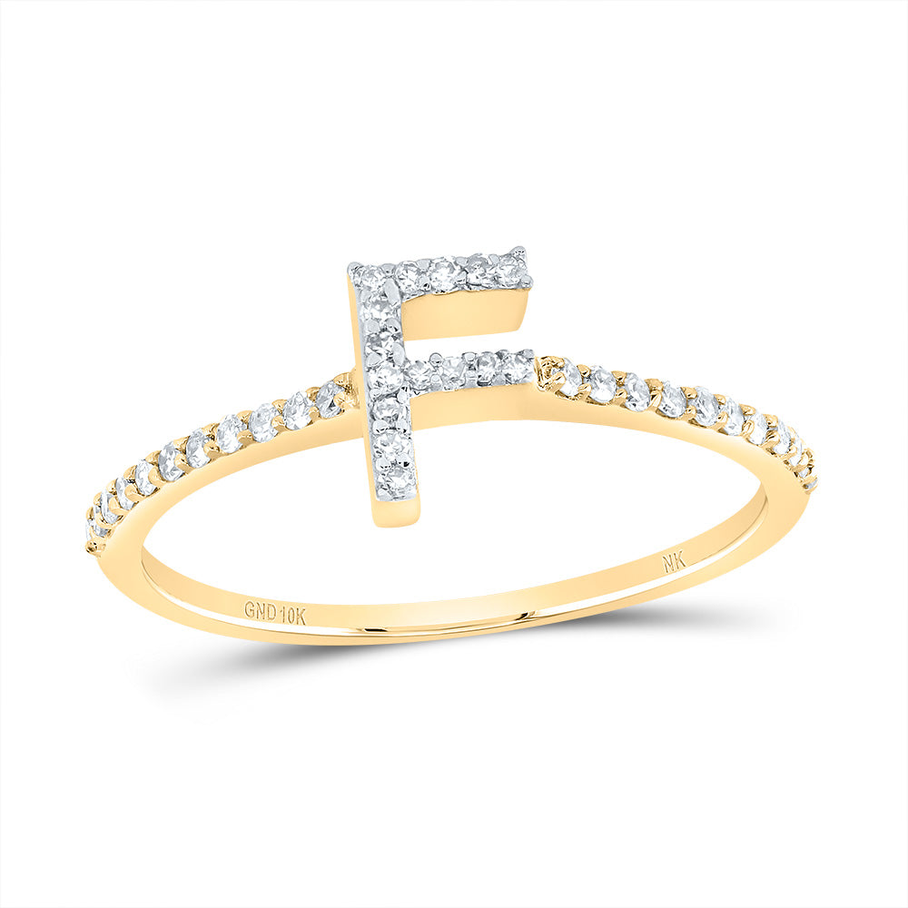 1/6Ctw-Dia Nk Gift Initial "F" Ring (1.12 grams)