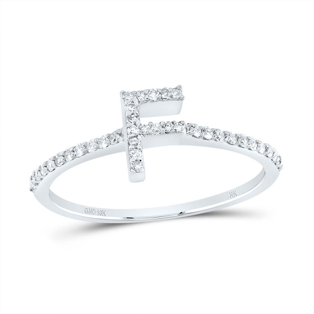 1/6Ctw-Dia Nk Gift Initial "F" Ring (1.18 grams)