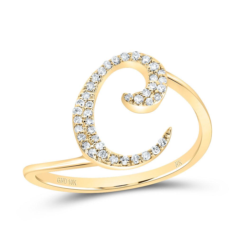 1/8Ctw-Dia Nk Gift Initial "C" Ring (1.5 grams)